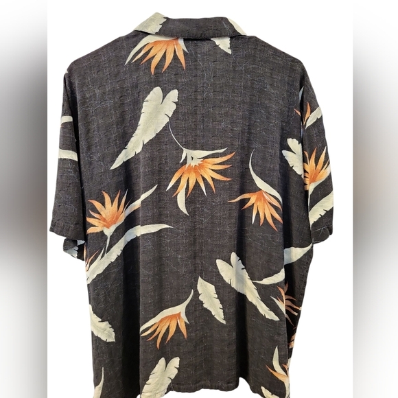 After Dark By Falcon Hawaiian Men's Black Floral Shirt Large - Picture 6 of 10